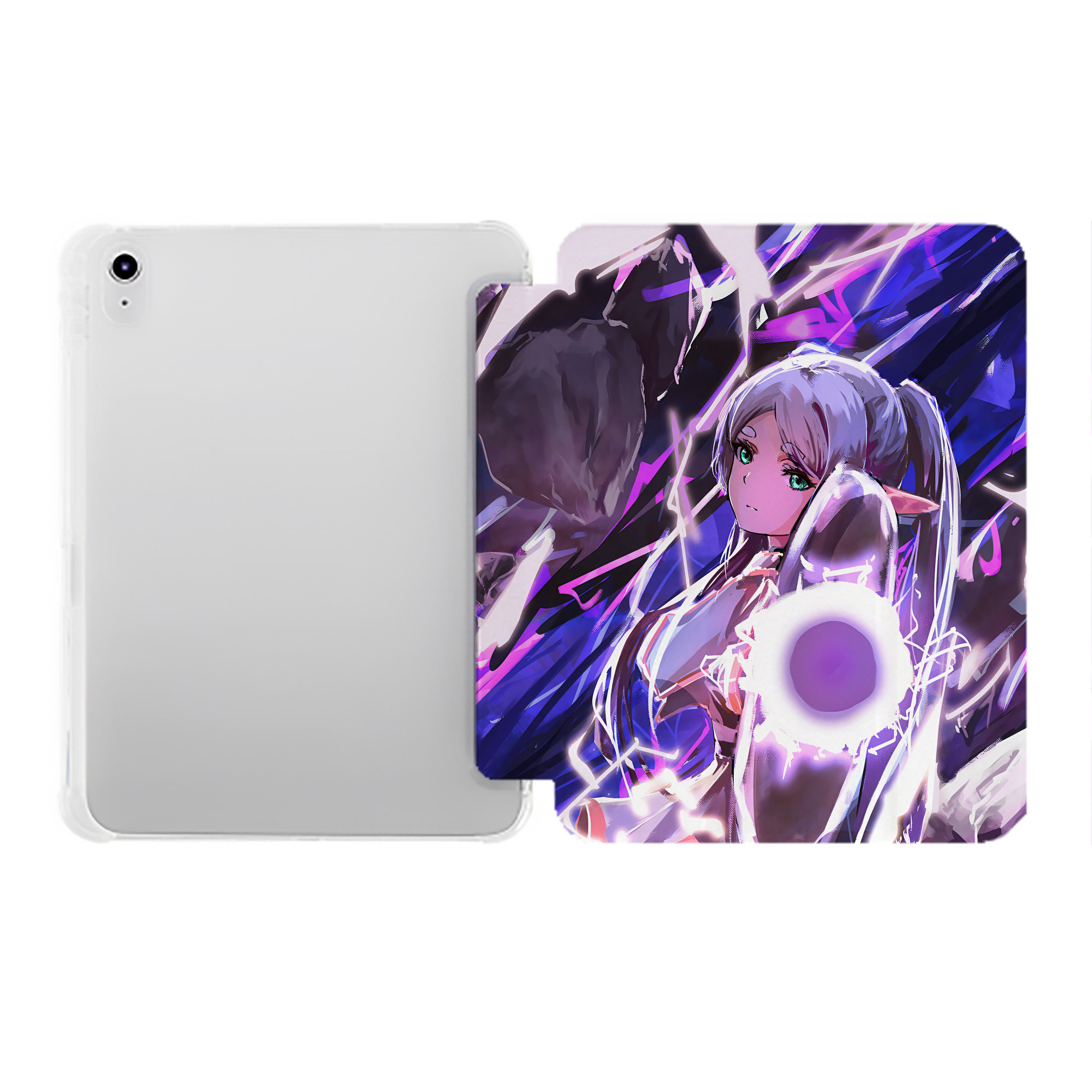 （画像用） 葬送のフリーレン Frieren IPad ケース ペン収納付き 三つ折りスタンド PUレザー×シリコン 対応機種9.5/10.5/10.9インチ